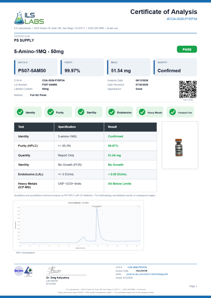 5-Amino-1MQ 50mg COA summary